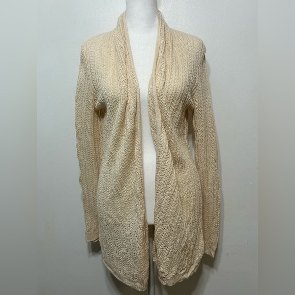Tahari Linen Open Front Knit Cardigan Sweater - Picture 1 of 9